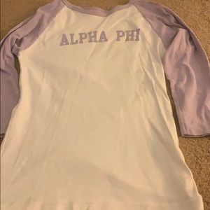James Madison Alpha Phi baseball shirt